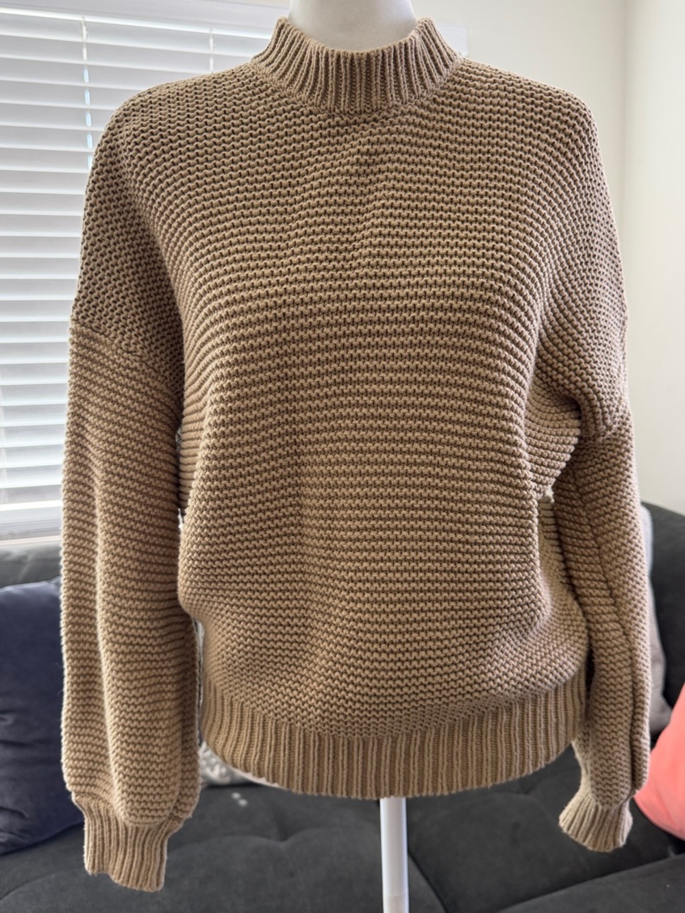 Alex Mill Button-Back Crewneck Sweater — Vintage Khaki Tan - Picture 3 of 13